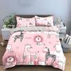 "Pink Jungle Animals Bedding Set"  kid's and adults' bedroom decor, Exquisite three-piece bedding set gift