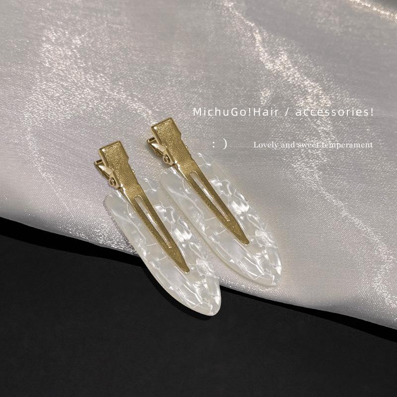 

6PCS Women Acetate Sheet No Bend Bangs Clip Duckbill Clip Hairpins Hair Styling Tool 6pcs Simple Sakura Pink Seamless Hair Clip