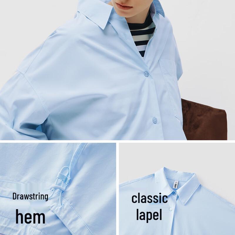 Camicia in cotone oversize con coulisse da donna Semir Primavera 2026