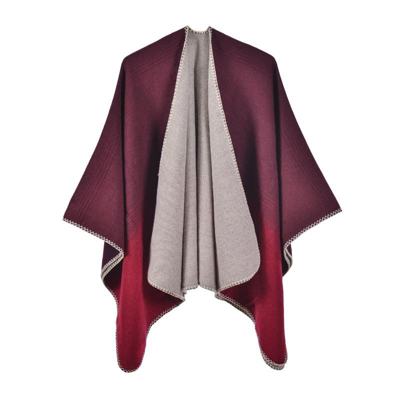 New stylish and simple autumn and winter shawl air-conditioned room travel photo outside cloak cape knitted scarf