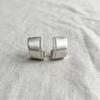 Premium silver pleated texture stud earrings with diamonds simple earrings design commuter versatile earrings