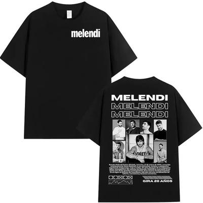Rapper Melendi Tour 2026 New Album Merch Tee Shirt Men's Clothing Hip Hop Oversized T-shirts Vintage High Quality T-shirt Summer