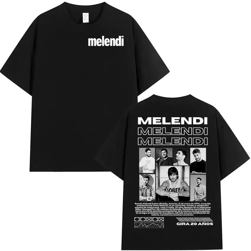 

Rapper Melendi Tour 2026 New Album Merch Tee Shirt Men s Clothing Hip Hop Oversized T-shirts Vintage High Quality T-shirt Summer 4XL