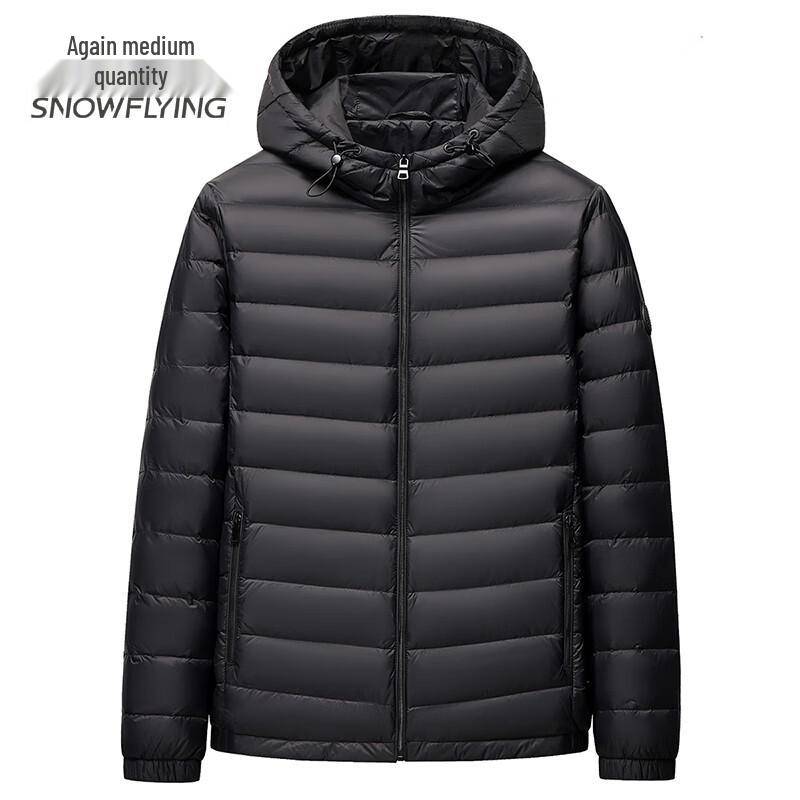 SNOWFLYING Men s Lightweight Hooded Down Jacket L чёрный