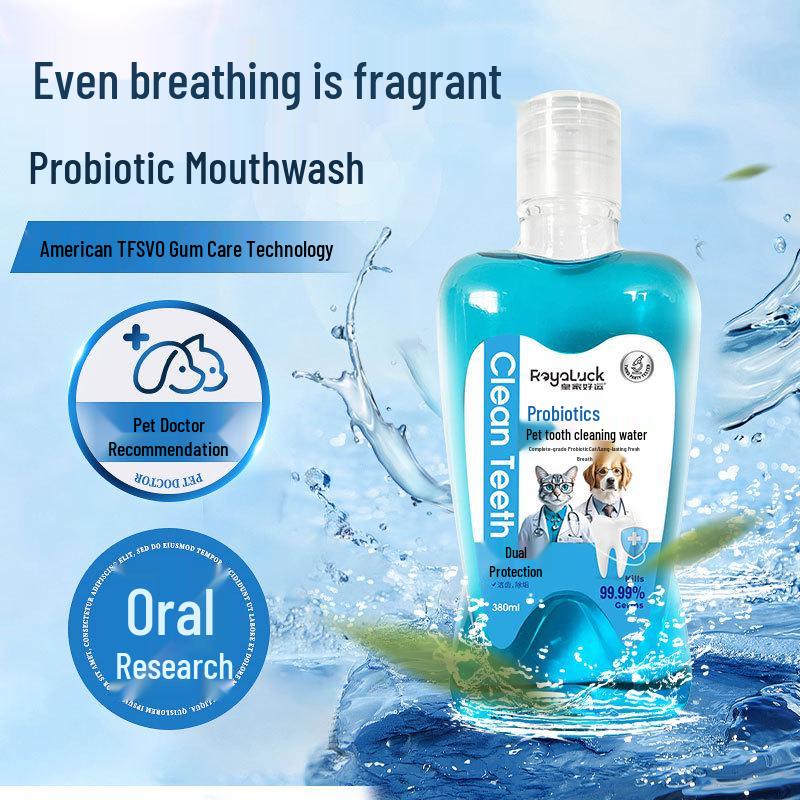 

Edible Pet Mouthwash for Cats & Dogs - Freshens Breath & Cleans Teeth with Probiotics