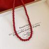 Koreaanse Retro Parel Strass Kwast Choker met Bloem Strik Design