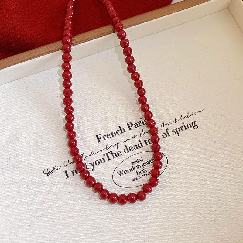 Koreaanse Retro Parel Strass Kwast Choker met Bloem Strik Design