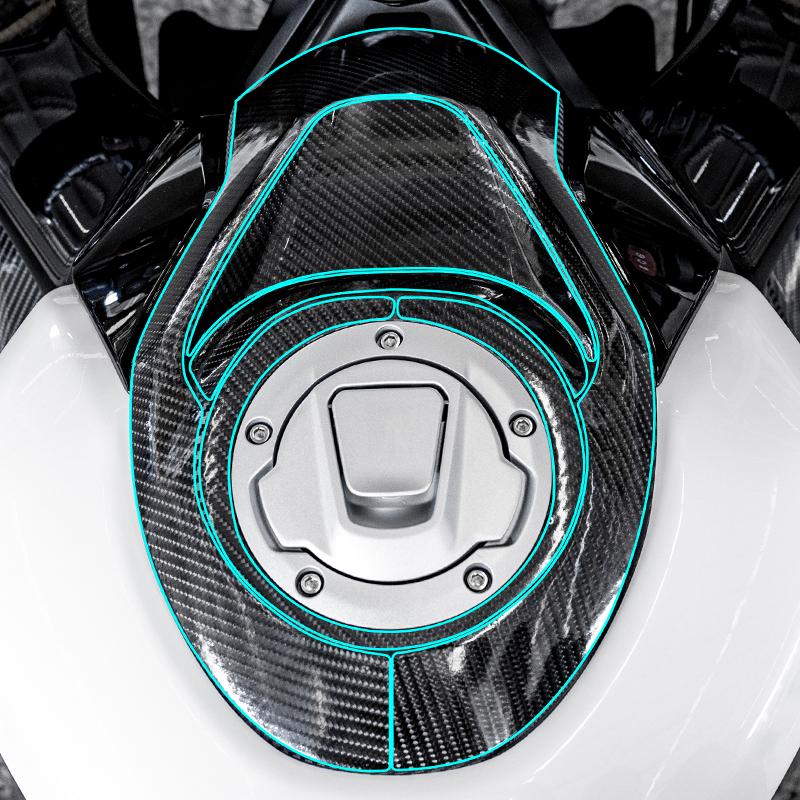 For 2025 CFMOTO 450SRS - Carbon Fiber Protection Sticker Anti-Scratch Stylish Residue-Free Motorcycle Decor