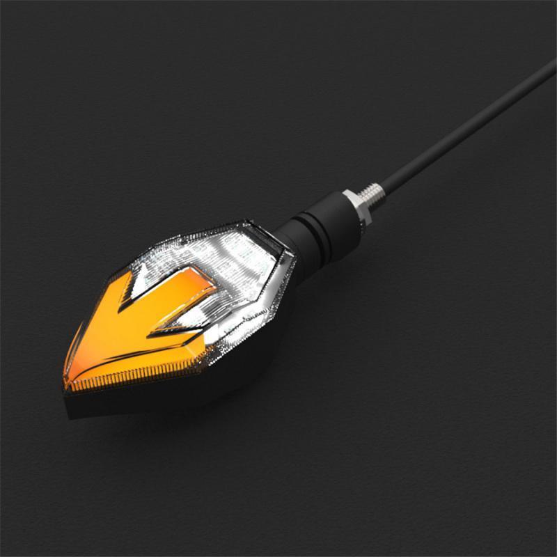Universal 2Pcs Dual colors White Amber DRL Flowing Turn Signal Indicator Lights