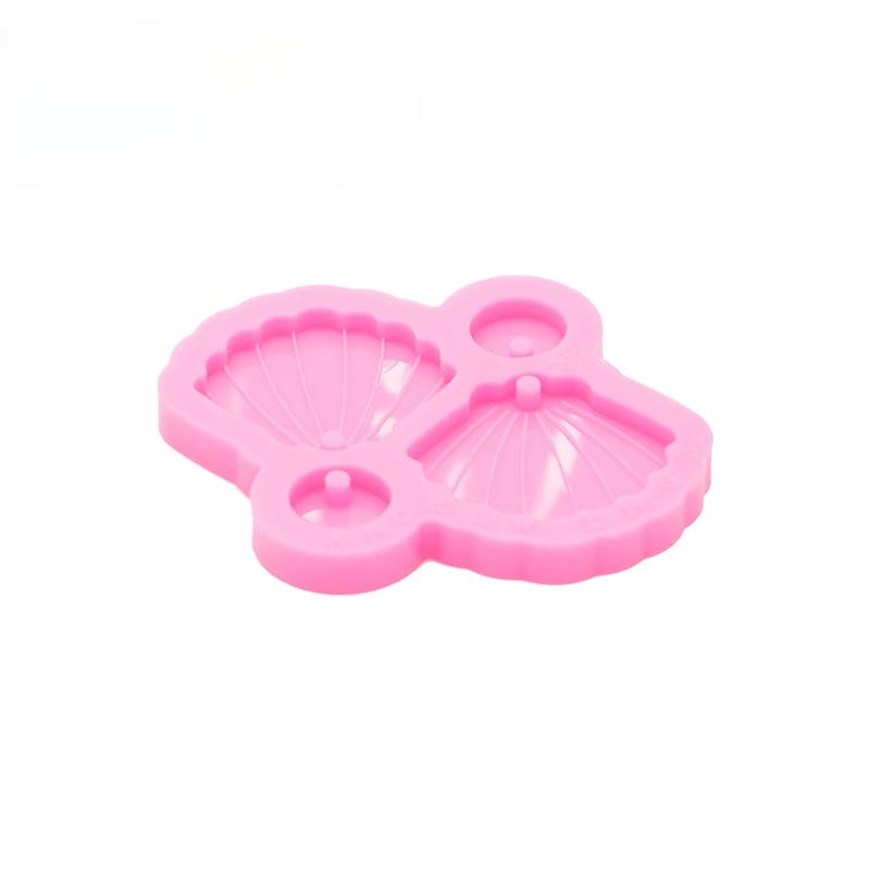 Bright Resin Art diy Earring shell Mould  Resin Silicon Mold keyring  DIY Epoxy Jewellery Making