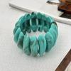 Bohemian Acrylic Bangle Wide Rectangle Elastic Rope Bracelet Irregular Wide Bracelet  Women