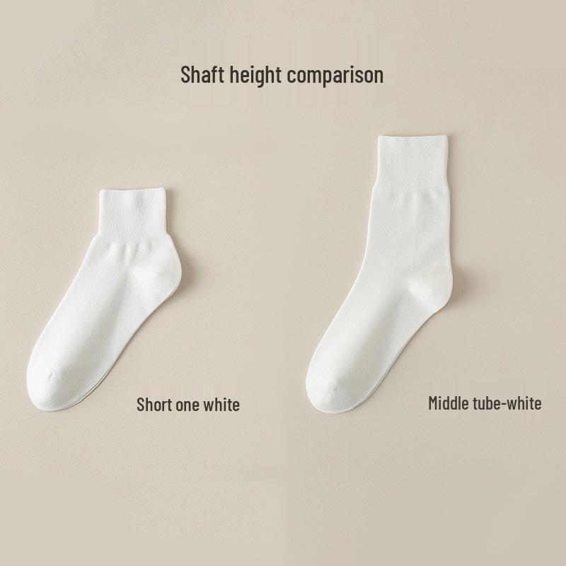 Zhuji Women's Antibacterial Mid-Calf Summer Socks - Breathable, Non-Binding, Early Autumn Style