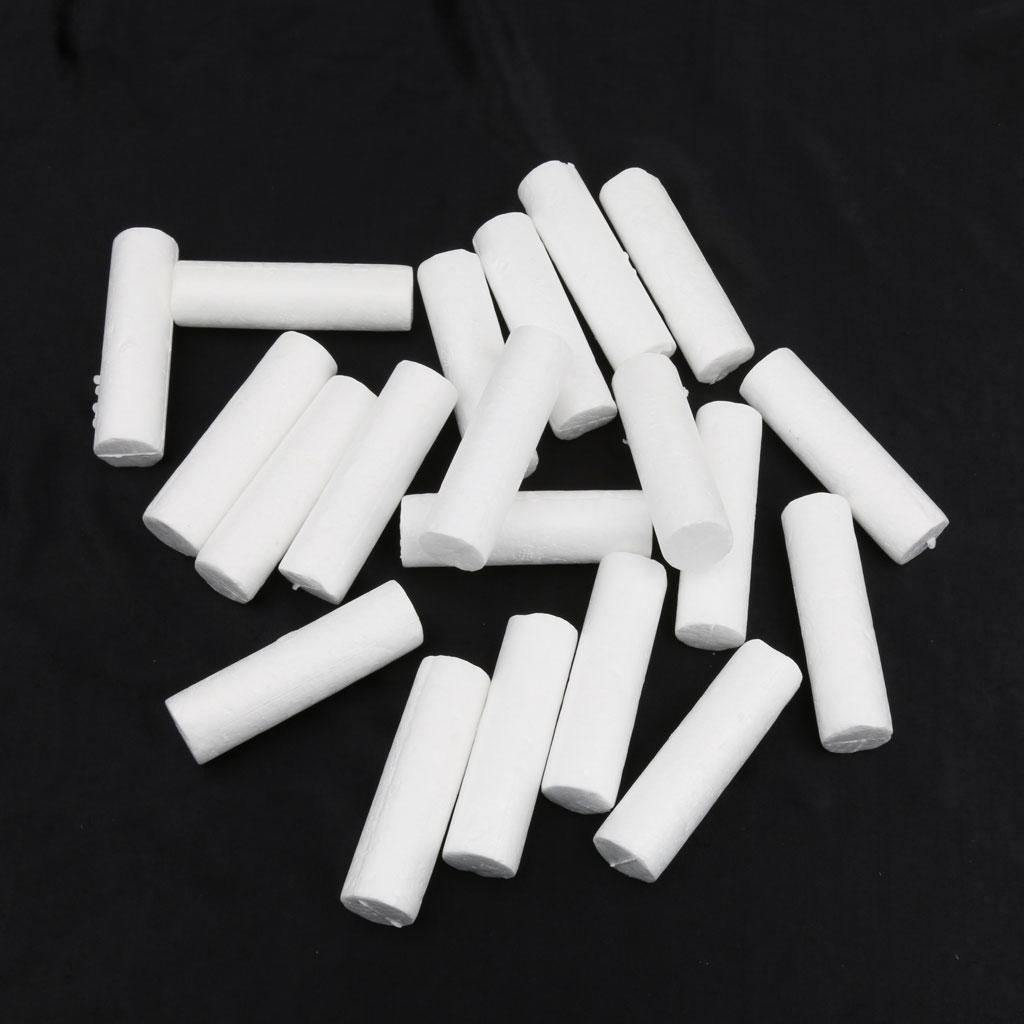 20pcs White Modelling Craft Polystyrene Foam Cylinder Pillar 88mm