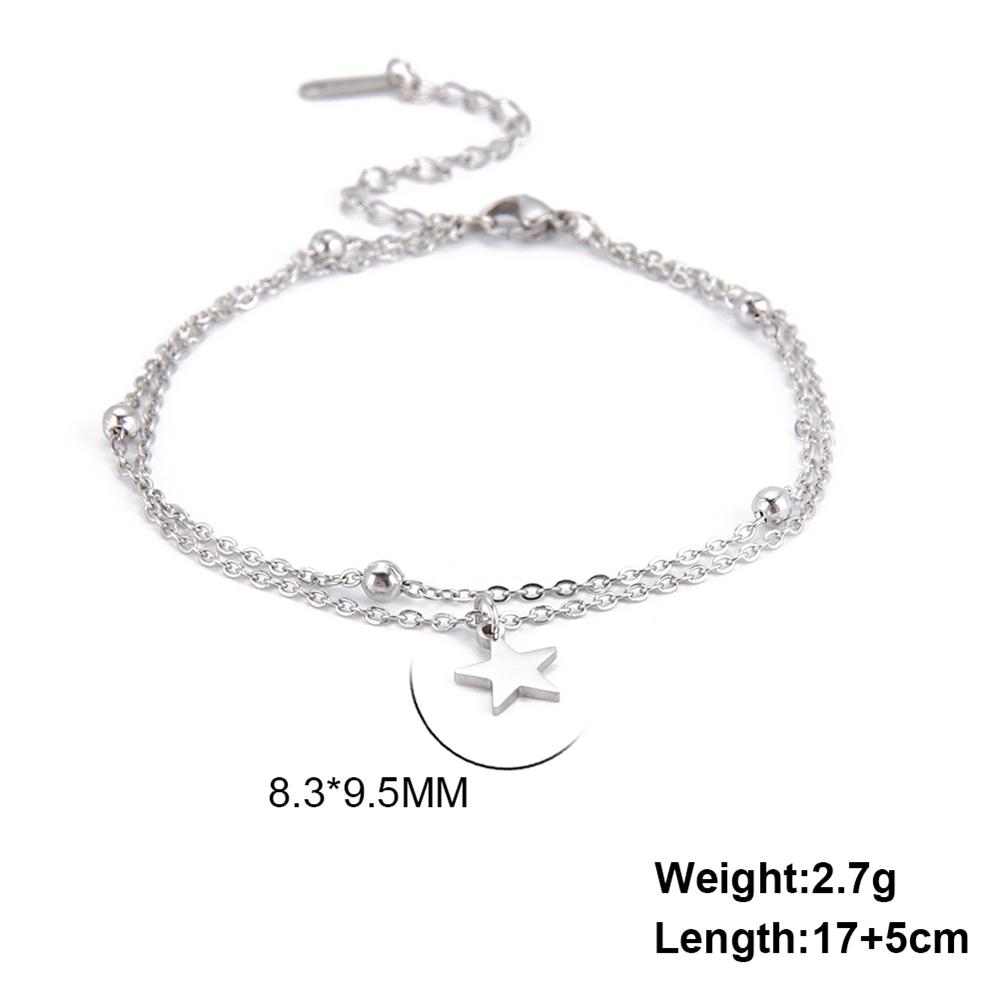 

Cazador Stainless Steel Trendy Star Charm Double Chain Bracelet for Women Bracelets on Hand Jewelry 2025 Birthday Gift Wholesale 17 -22 cm