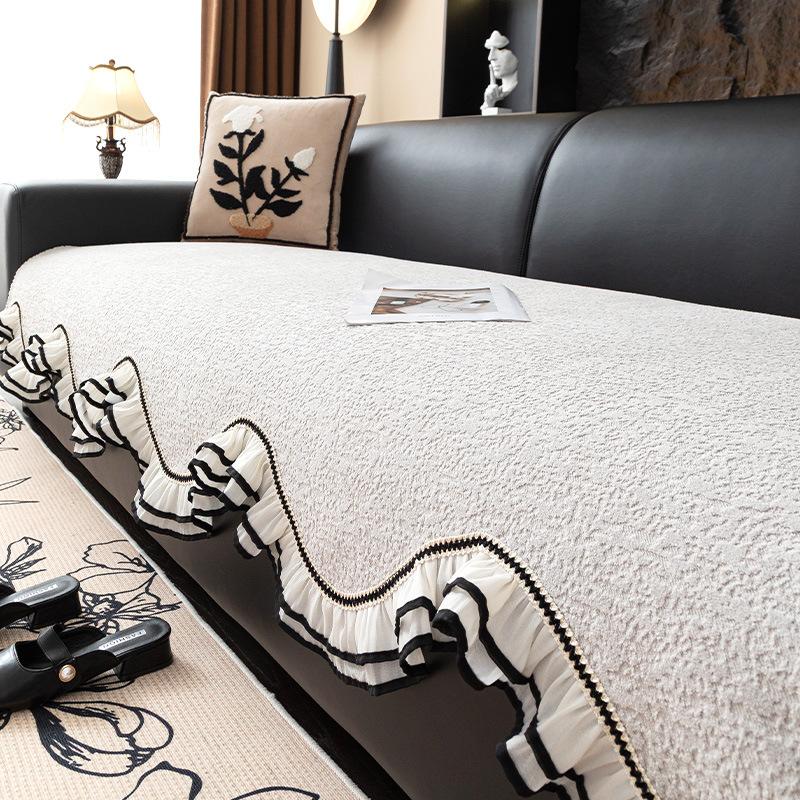 

Легкая роскошь, высококлассная юбка, прямой ряд, подушка для дивана, зеленая, универсальная для четырех сезонов, нескользящая, новый специальный кожаный чехол Lawrence 30 * 50cm Waist Pillowcase