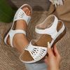 Women's Plus Size Platform Cut Out Sports Sandals Summer European American Style Velcro Casual Slip On Sandals