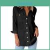 Luxurious Fashion Autumn Pocket Long Sleeve Casual Chiffon Women's Shirt Top