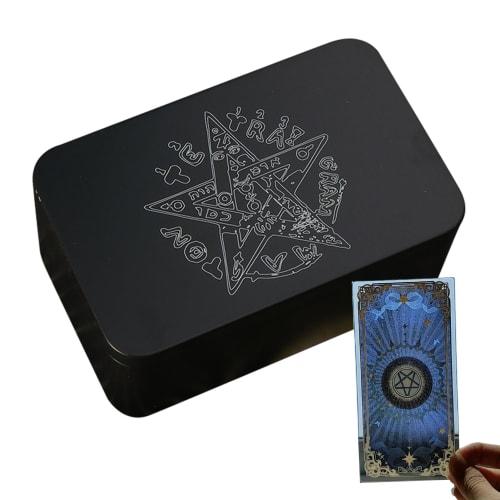 Tarot Card Holder, Tarot Card Box, Card Storage Box - Convenient Tarot Card Storage Box, Board Game Card Box, Portable Tarot Organizer Storage Case Ho