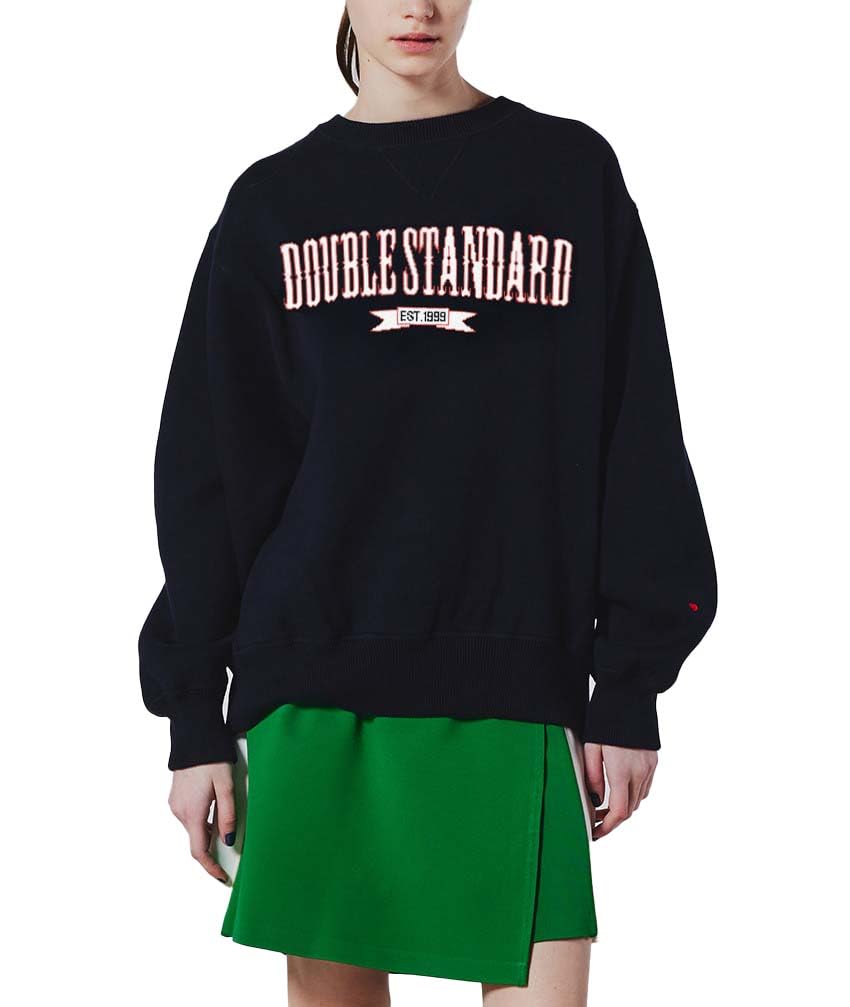 Double Standard Clothing Logo Jacquard Knit Pullover Purple 0209-620-243 Women's