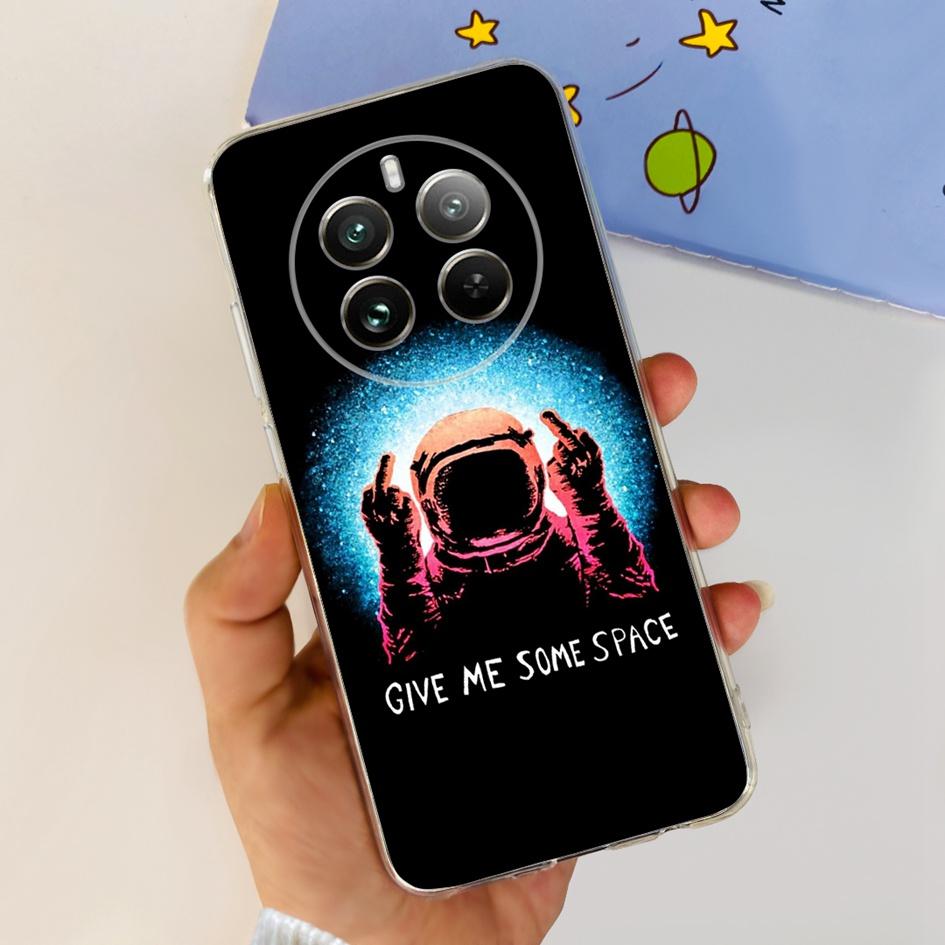 For Realme 12 Pro Plus Case Popular Flower Astronaut Soft Clear Silicone Phone Cover on Realme 12 Pro 5G 2024 Funda RMX3842 Case