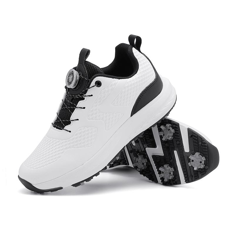 2026 New Women and Men Golf Shoes Anti-Slip Spiked Golf Sneakers Quick Lacing Golfer Footwear Low Top Outdoor Walking Sneakers