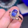Cao Shi Retro Elegant Women's Ring - Blue Zircon Rose Gold Plated