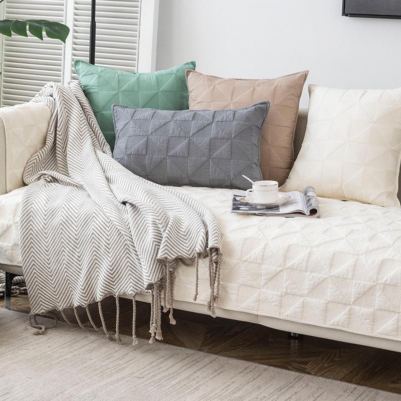 Fabric Quilted Sofa Cushion Four Seasons Leather Sofa Cushion Simple Modern Fabric Sofa Cover