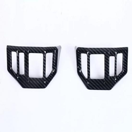 Carbon Fiber Black Steering Wheel Decor Cover Trims For Toyota Prado LC250 2024+