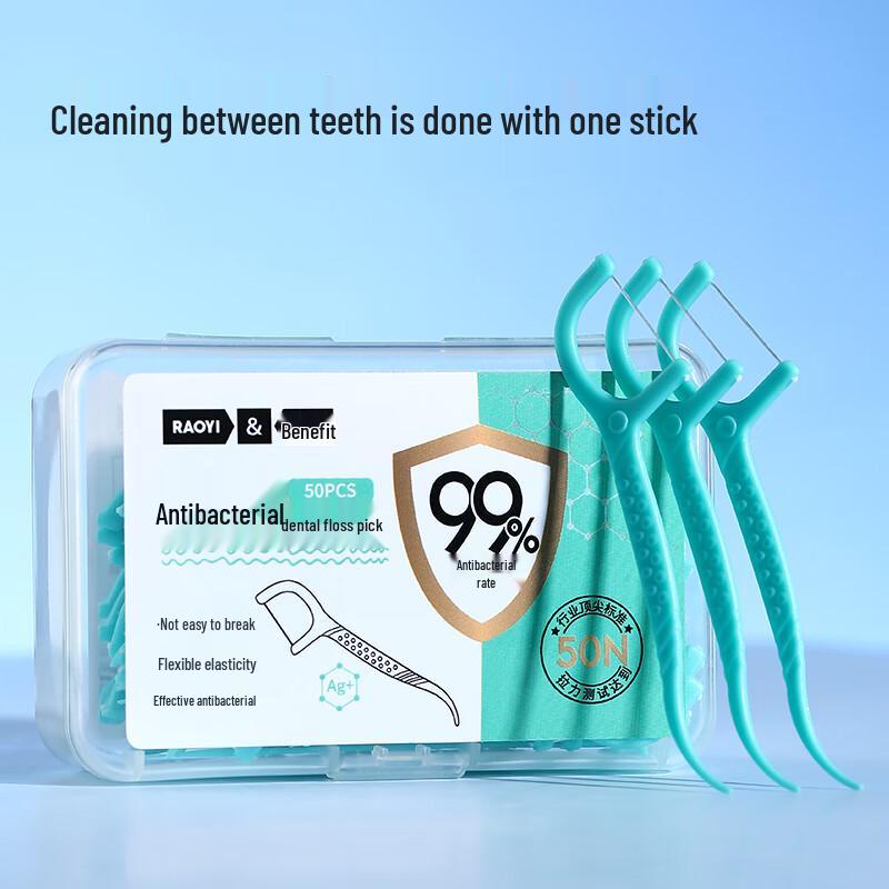 RAOYI Silver Ion Antibacterial Dental Floss Picks