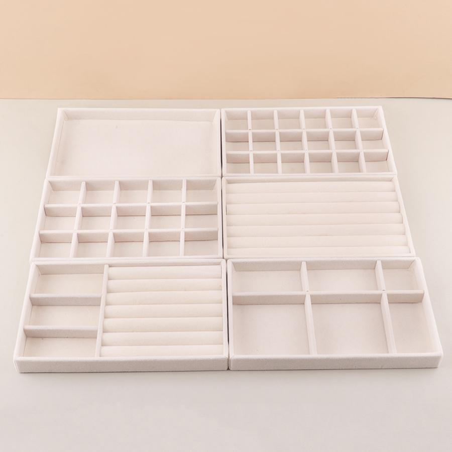 

6 шт. лоток для хранения ювелирных изделий из фланелевого материала для ожерелий, колец, серег, заколок, ящиков, многоячеечный лоток для хранения ювелирных изделий Мо
