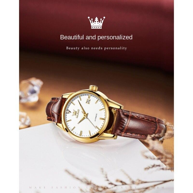 OLEVS Relógio de marca totalmente automático relógio mecânico luminoso à prova d'água relógio feminino