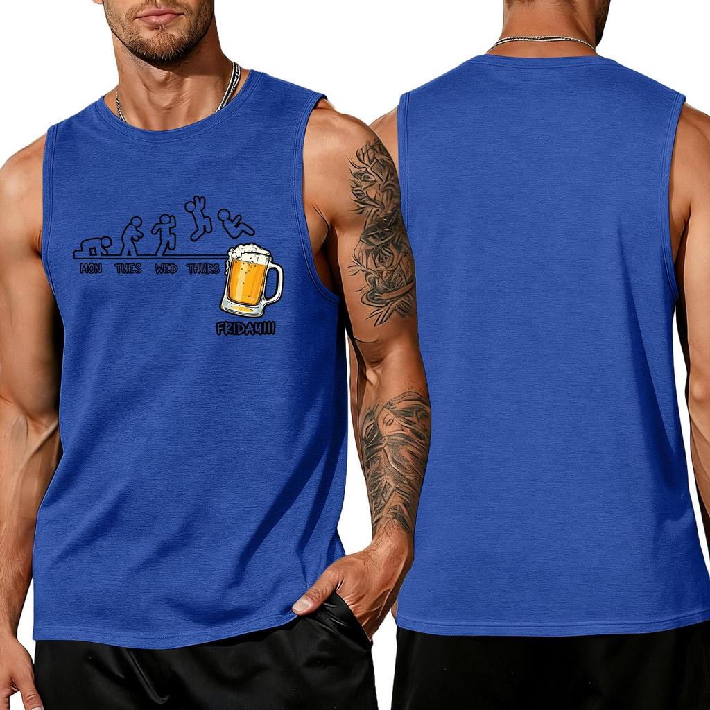 Herren Trachten-Print Tanktop Lockerer Schnitt Sommerlich Lässig Tägliches Tragen