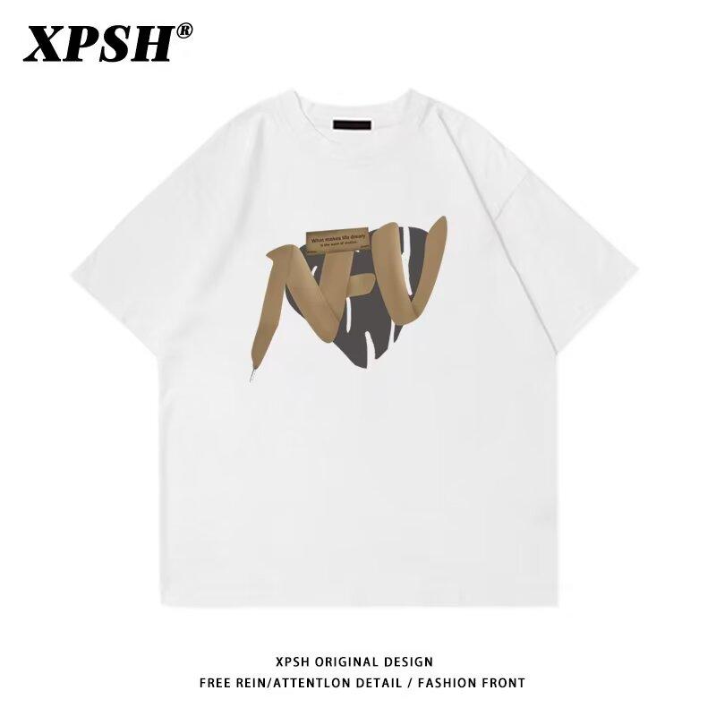 Men'S Trendy Letter Round Neck Printed Short Sleeved T-Shirt For Summer Ins Loose Casual Top