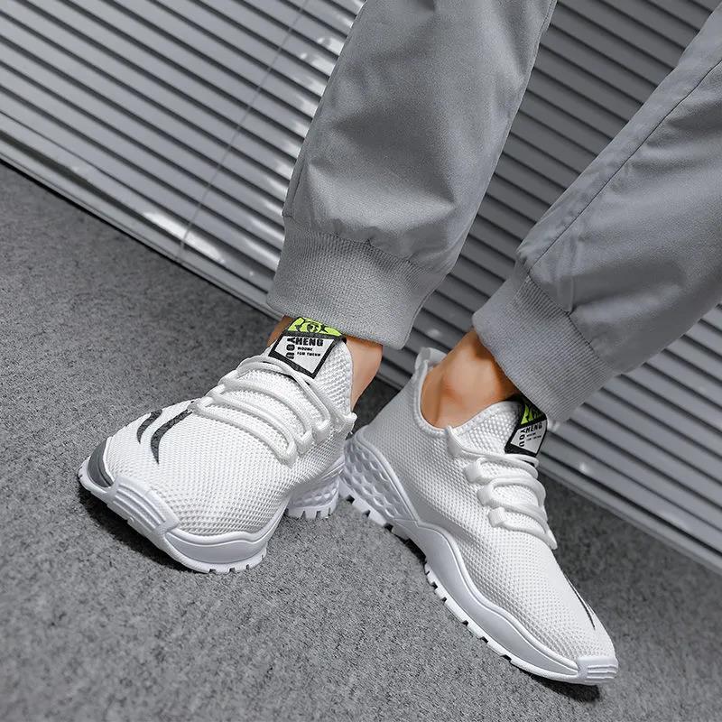 Casual Height Increasing Shoes Breathable Men's Shoes Flying Woven Sneakers Running Shoes