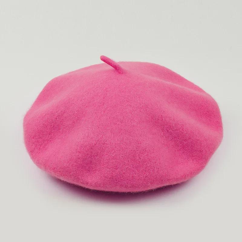 

Женский фиолетовый шерстяной берет: Большие поля, ретро-британский стиль для осени/зимы M (56-58cm)