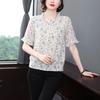 Chiffonbluse für Damen mit floralen 7/4-Ärmeln, Allround-Passform, locker