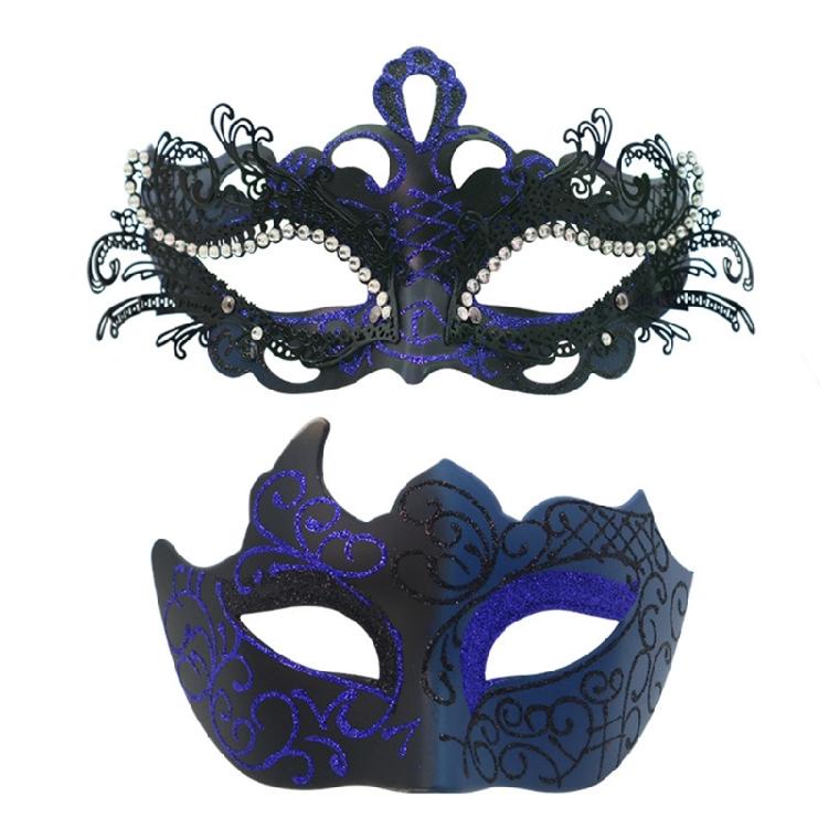 2Pcs Friendly Plastic Couple Masks Venetians Carnival Party Accessories Detailed Carved Design Comfortable Face Mask