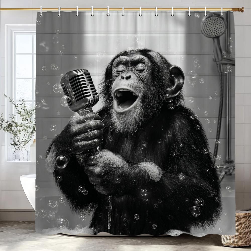 Leopards, Tigers, Wolves,Flower Animals Shower Curtain, Bathroom Shower Curtain, Waterproof Shower Curtain With Hooks