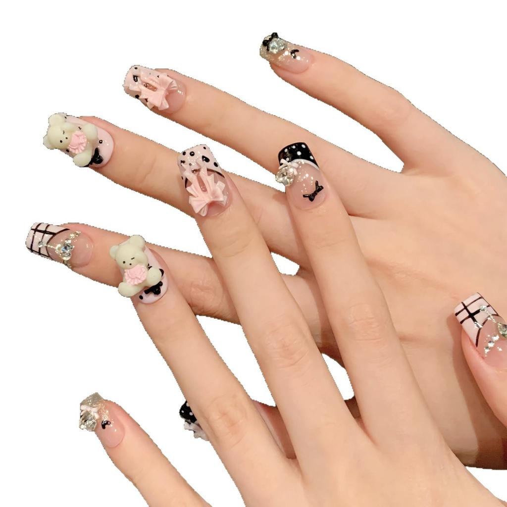 Yihe Schneepulverbär: Süße Cartoon Rouge Nagelaufkleber | Handgemacht & Tragbare Aufhellung