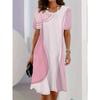 Fashion Women Elegant Dress Gradient Print Design Sense Pattern Summer Elegant Women A-Line Dress Casual Short Sleeve Mini Dress