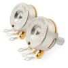 CTS 450 Short Split for Electric Guitar and Bass A250K+B250K Potentiometers, Shaft, 1/4" 10% A/B Curve, (1A1B Set)