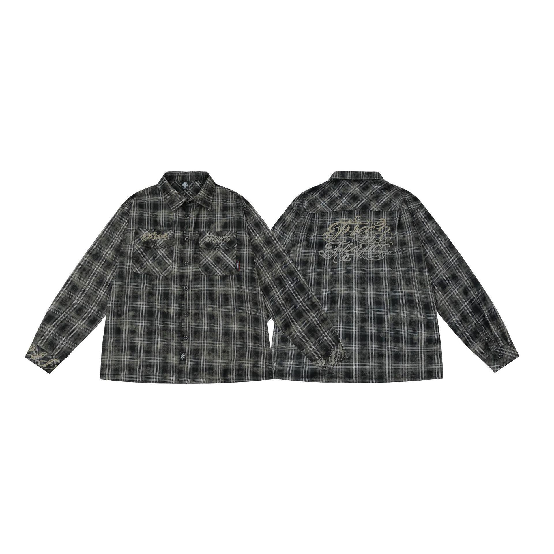 

Сорочка великого розміру в стилі ретро 90-х, чікано, з довгим рукавом Medium