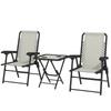 Three-Piece Garden Table and Chair Set - Cream White