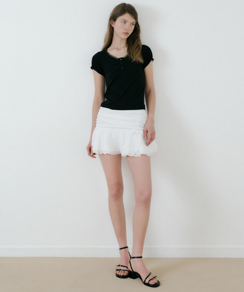 Retera Ribbon Mini Skirt_Ivory