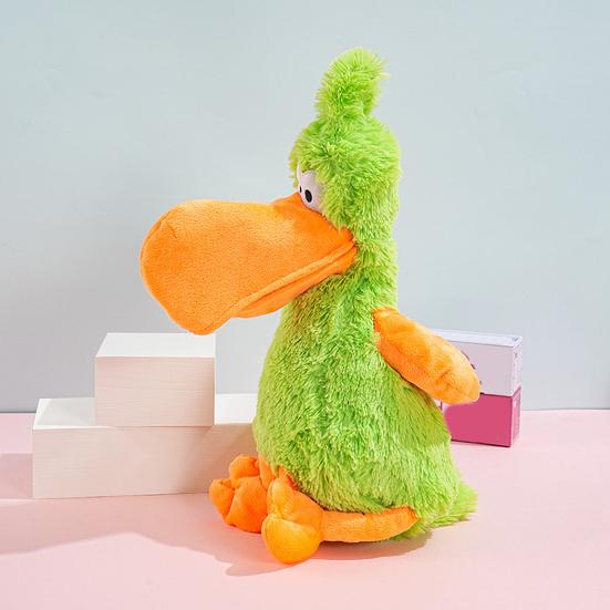 Pet Toy Cartoon Toucan Shape Plush Dogs Food Dispensing Toy with Sound Feature Bite-Resistant Relieves Boredom Pet Enrichment