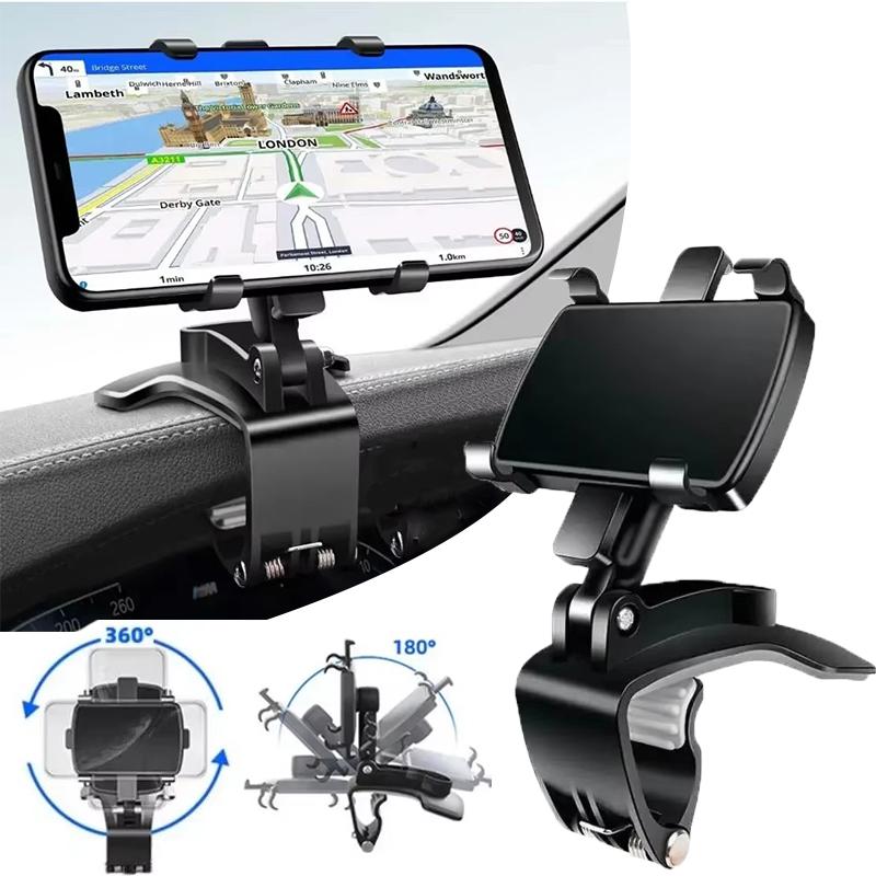 Car Phone Holder Stand 360 Degree Rotation Dashboard Car Clip Mount GPS Bracket Mobile Phone Holder Universal Cellphone Support