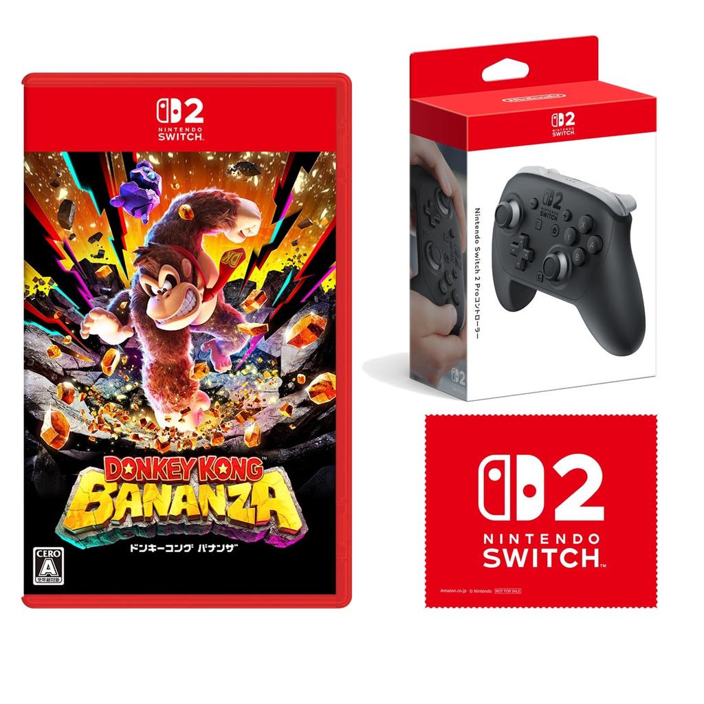 Donkey Kong Bananza Switch 2 Nintendo Switch 2 Pro Controller Design loga Nintendo Switch 2 Včetně hadříku z mikrovlákna - & [Originální Nintendo] Bonus