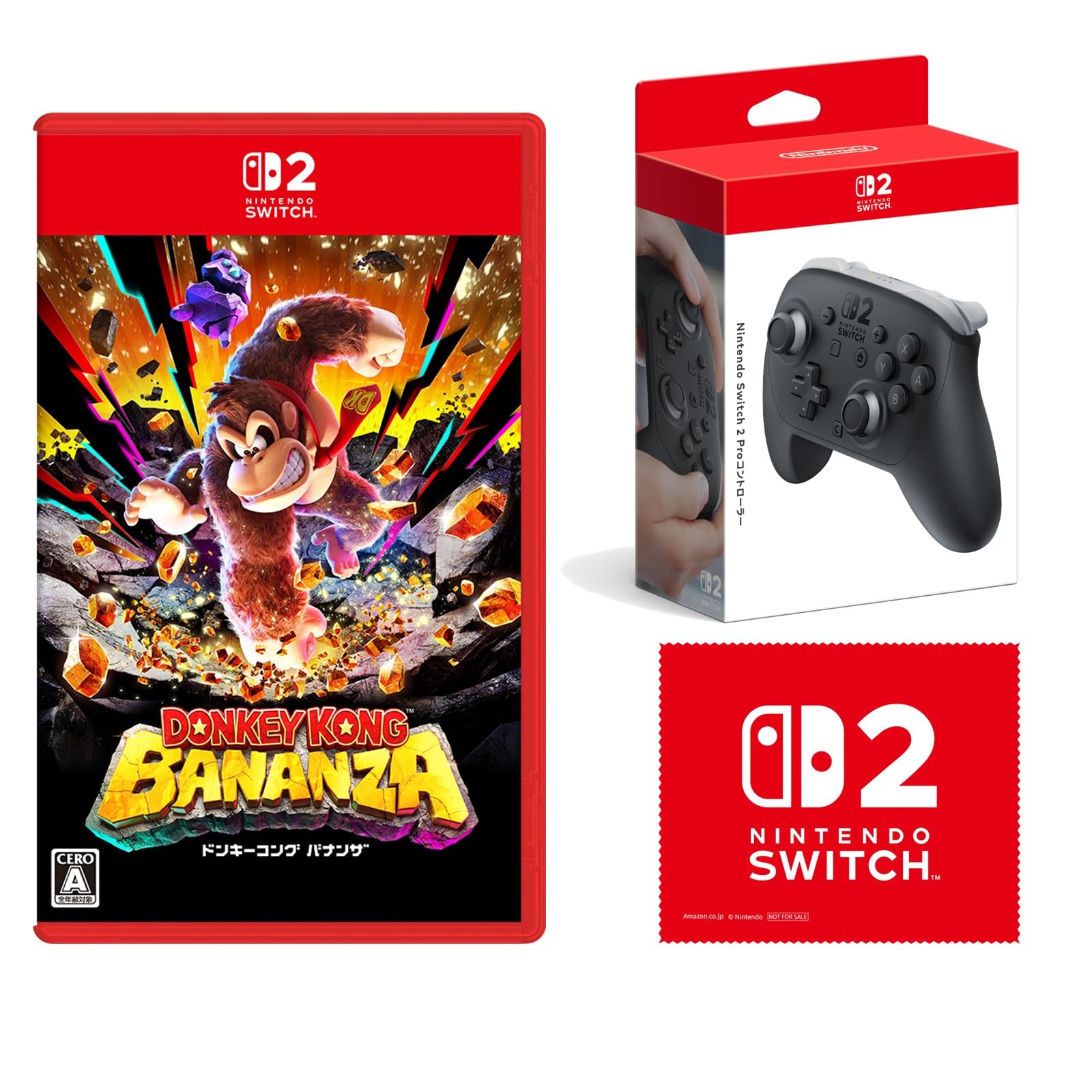 

Donkey Kong Bananza Switch 2 Nintendo Switch 2 Pro Controller Nintendo Switch 2 logo design microfiber cloth included - & [Genuine Nintendo] Bonus