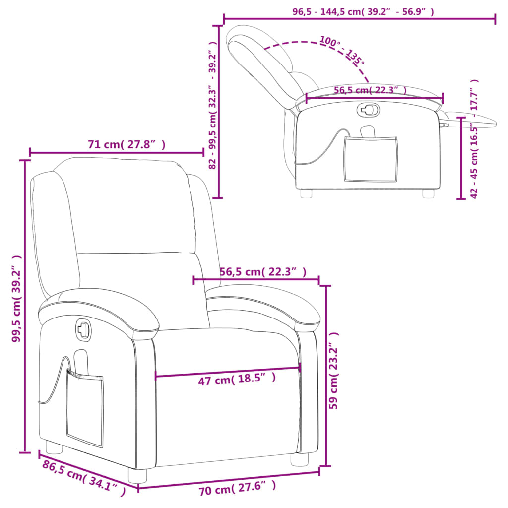 Massage Chair Relaxation Chair Grey Faux Leather