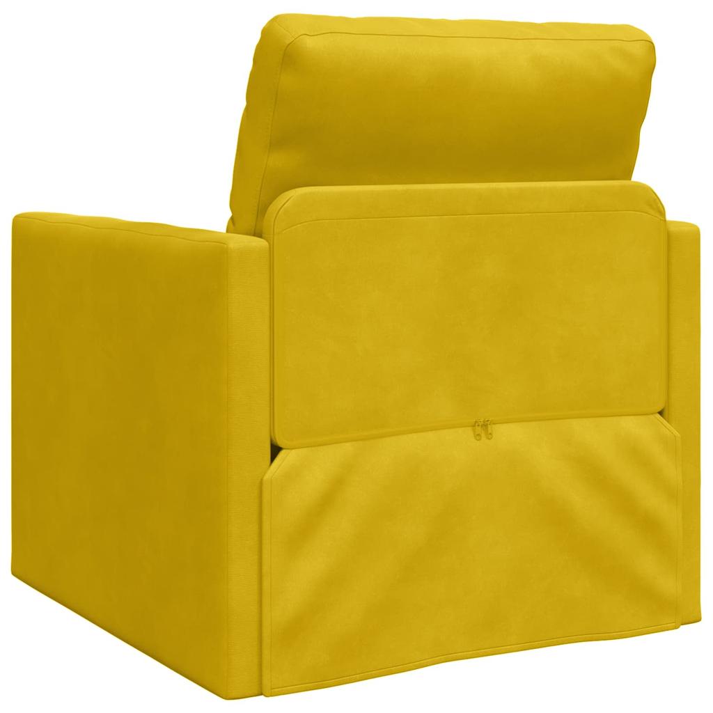 Yellow Velvet Sofa Bed 74 X 77 X 81 Cm